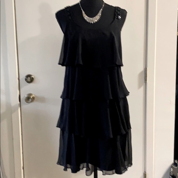 DONNA MORGAN Black Coctail Dress Size 4 - Picture 1 of 7